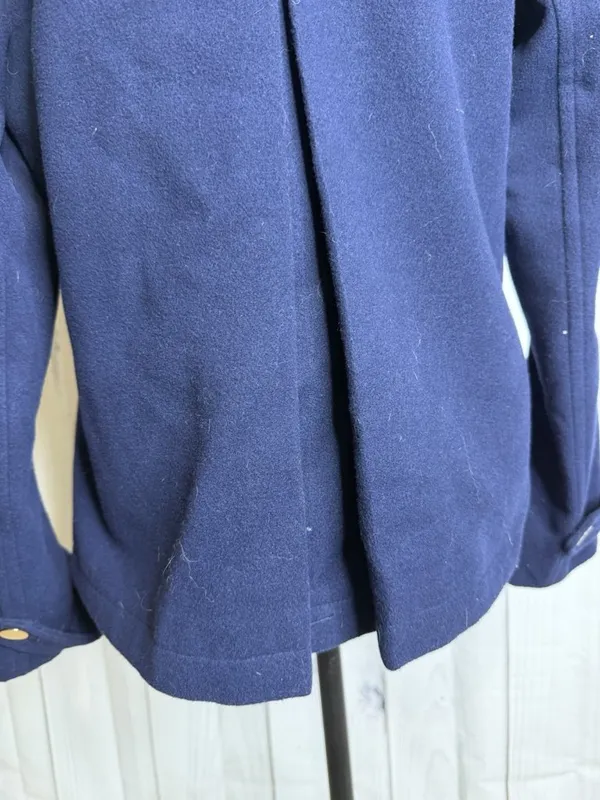 Crown & Ivy Double Breasted Navy Blue Pea Coat Pockets Women’s Sz M - Image 10