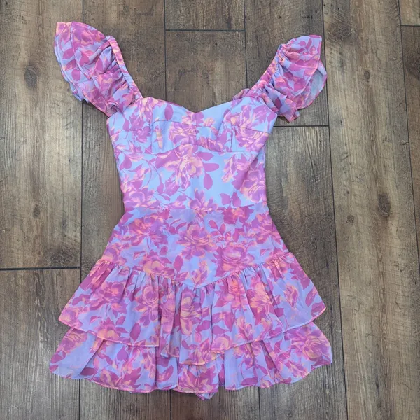 Amanda Uprichard Mackey Romper in Midsummer Ruffle Women's Size Small NO BELT - Image 3