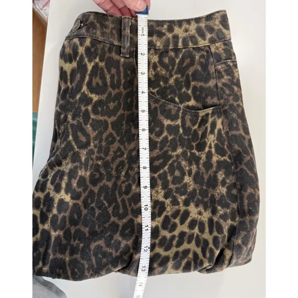 Steve Madden Simona Leopard Print Bubble Mini Skirt‎ Y2K Indie Sleaze Denim 30 - Image 7