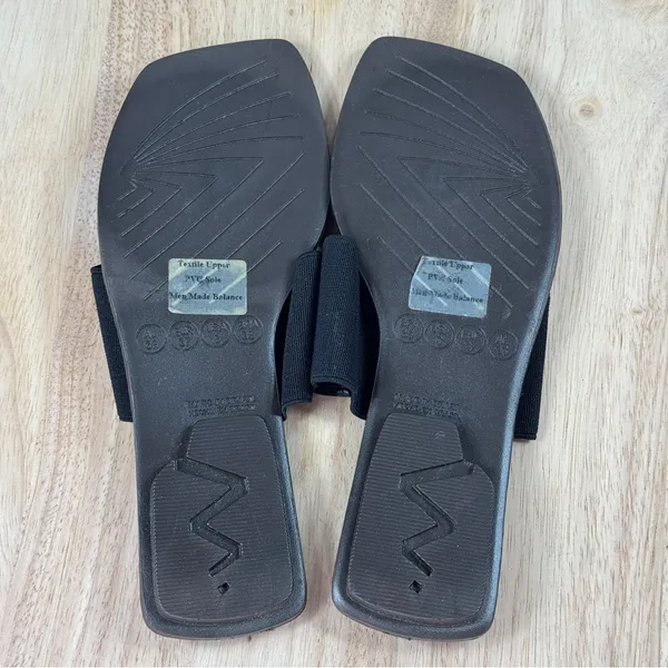 Ragg Elastic Strap Square Toe Slide‎ Thong Sandals Black Size 6 - Image 8