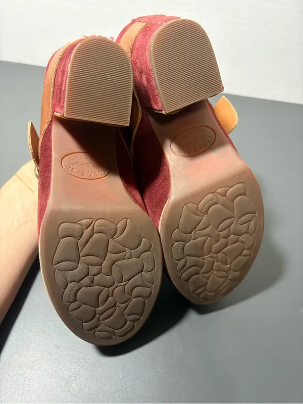 KORK-EASE Shanaya Burgundy Suede Clog Mules - Image 5