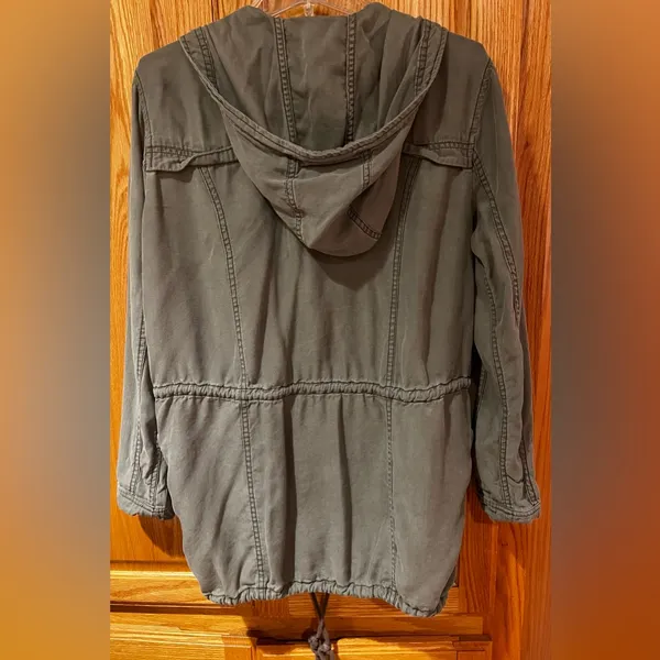 Abercrombie & Fitch Green‎ Skyler Military Hooded Zip Parka Utility Jacket Sz XS - Image 9