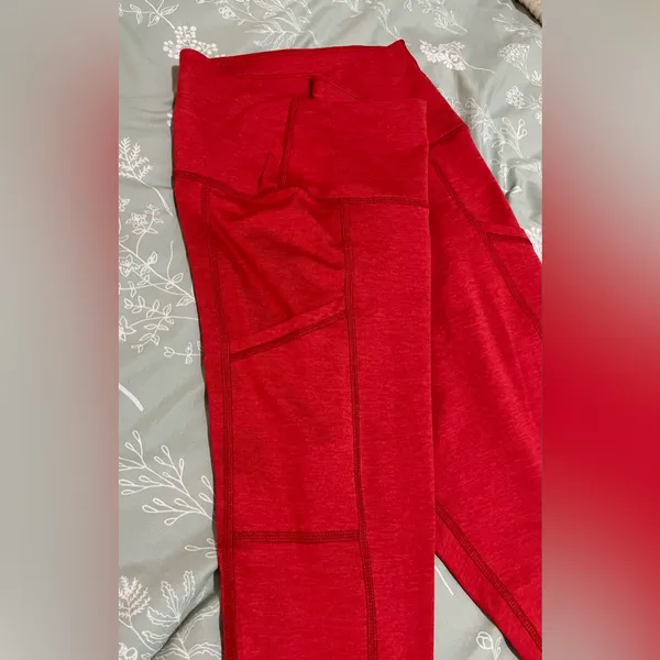 Aerie Vibrant Red Leggings Sz L - Image 5