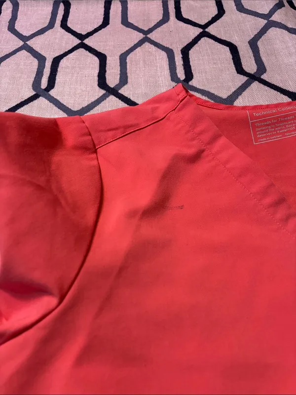 Figs Casma Three-Pocket Scrub Top Large Hot Coral - Image 8