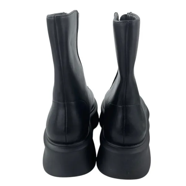 Just Fab Bria Women's Black Faux Leather Zip Up Platform Combat Boots Size 7.5 - Image 3