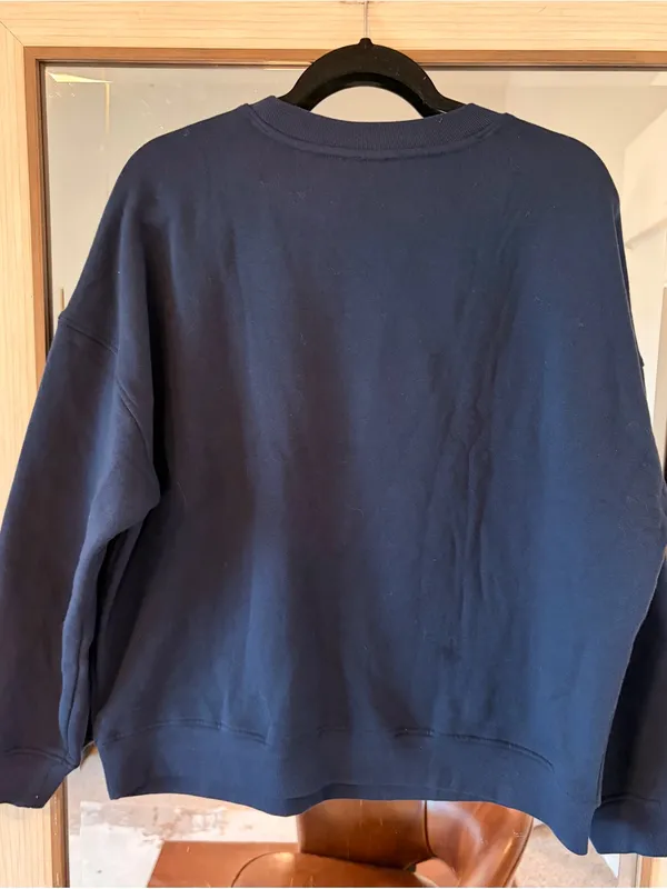 Blu Pepper Women's Crew Neck Graphic Ski Sweatshirt in Navy Blue size Large - Image 3