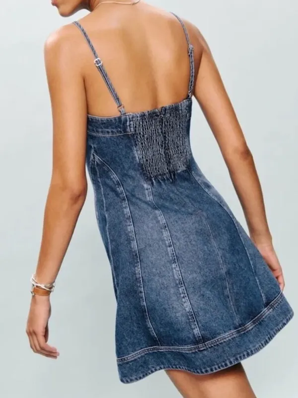 Reformation Elma Denim Mini Dress 6 - Image 5