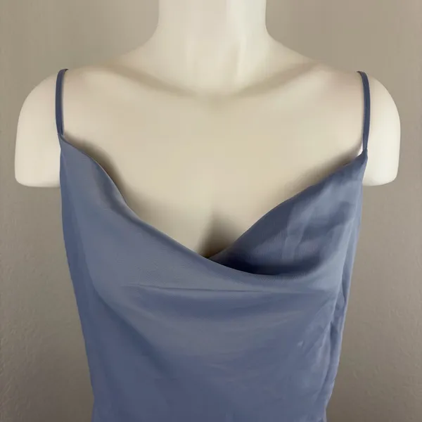 Urban Outfitters Mallory light blue cowl slip mini dress - Image 4