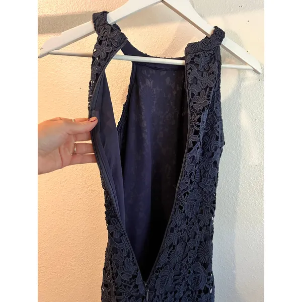 Lulu's Love Poem Navy Blue Floral Lace Sleeveless Cocktail Dress NEW Size XXS - Image 8