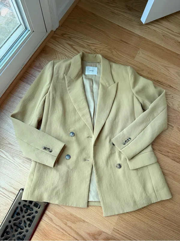 Wilfred Aritzia Camel Double Breasted Blazer Size 2 Tailored Neutral Jacket - Image 13
