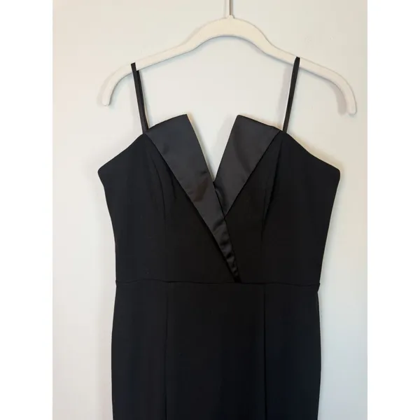 Betsy & Adam Black Tux Detail Strapless Column Gown Size 10 $239 NEW - Image 3