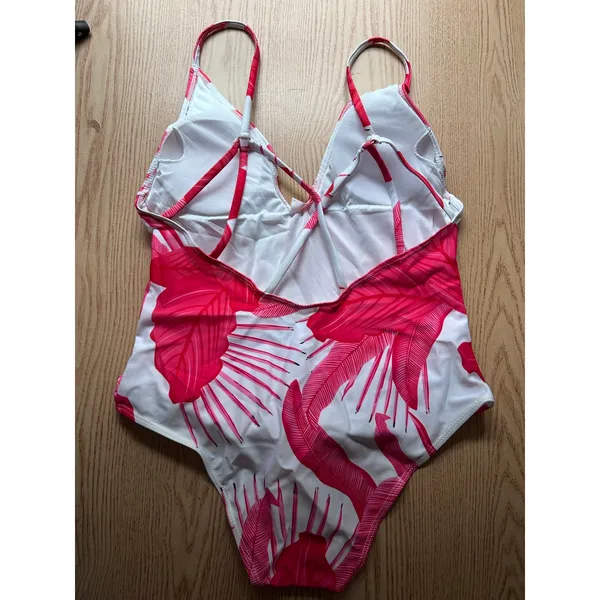 B45 New Women AMI 1pc Tropical Palm Leaf 🌴Print Swimsuit size Small/Medium - Image 2