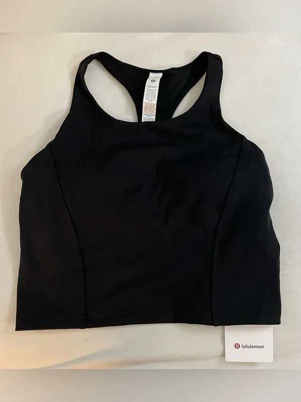 Lululemon Wunder Train Racerback NWT Black High-Neck Crop Tank Top Size 8 - Image 2