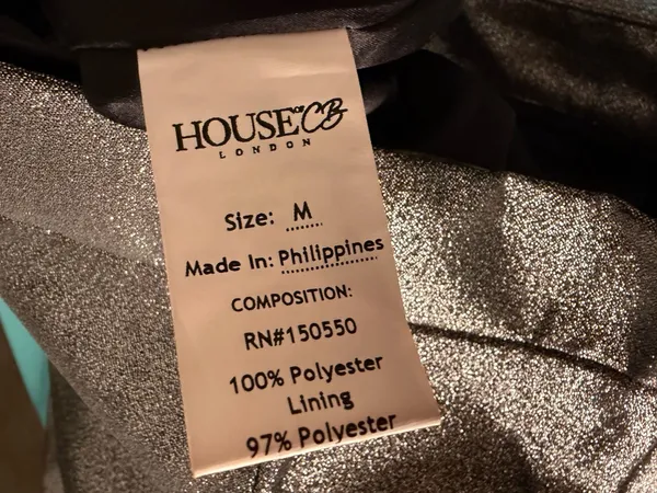 House of CB London Jas Silver Kick Flare Trousers Pants Size Medium - Image 7