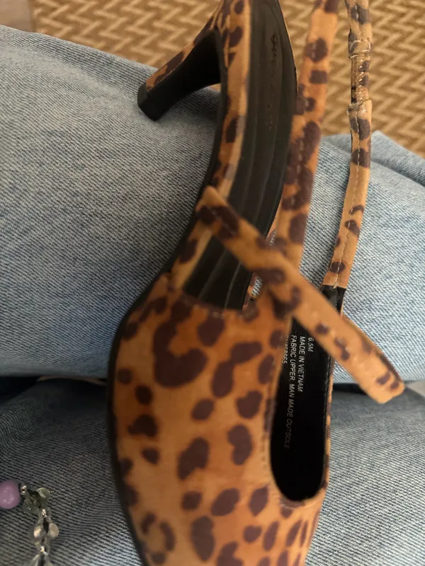 Open Edit Sophia Pointed Toe Slingback Pump in Tan Leopard - Image 6