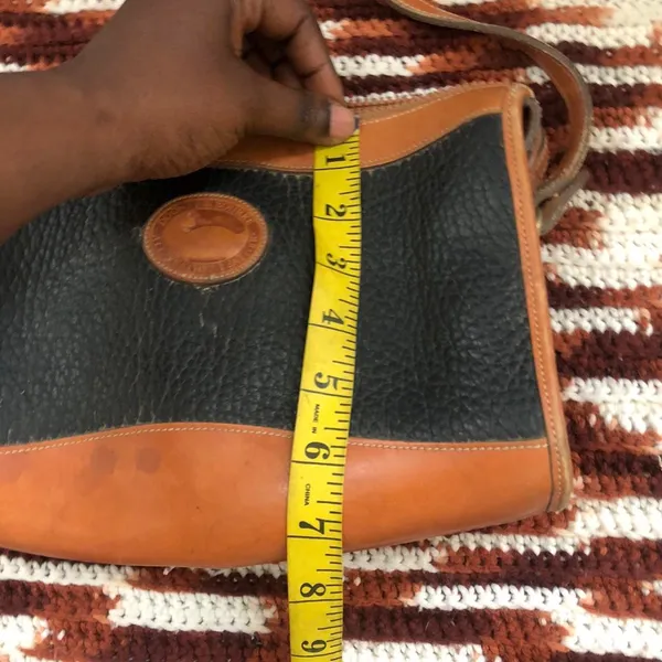 Vintage Dooney & Bourke Leather Black Brown Crossbody Shoulder Hand Bag Purse USA Made - Image 8