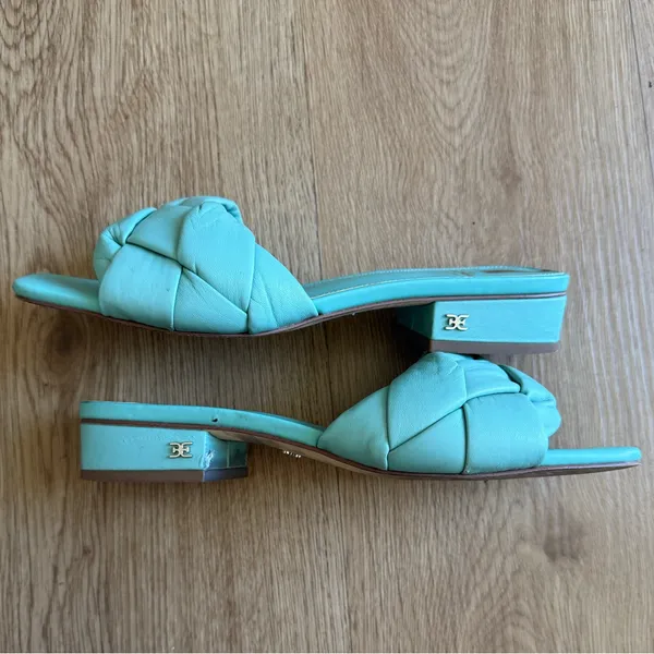 Sam Edelman Oaklie Woven Braided Rio Blue Contemporary Heels Size 7.5 - Image 3