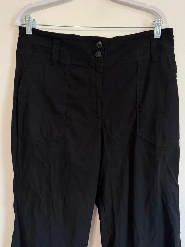 Anthropologie Maeve The Naomi Flare Pants Size 14 Black Stretch - Image 4