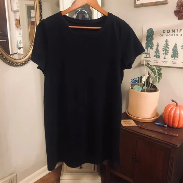 Faux Suede Black tshirt dress - Image 3