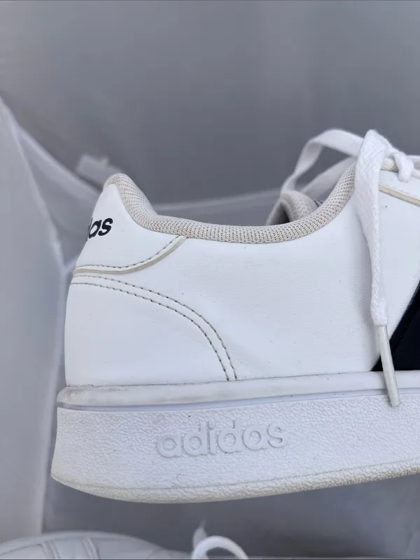 adidas Grand Court White and Black Classic Low Top Sneakers - Size 8.5 - Image 13