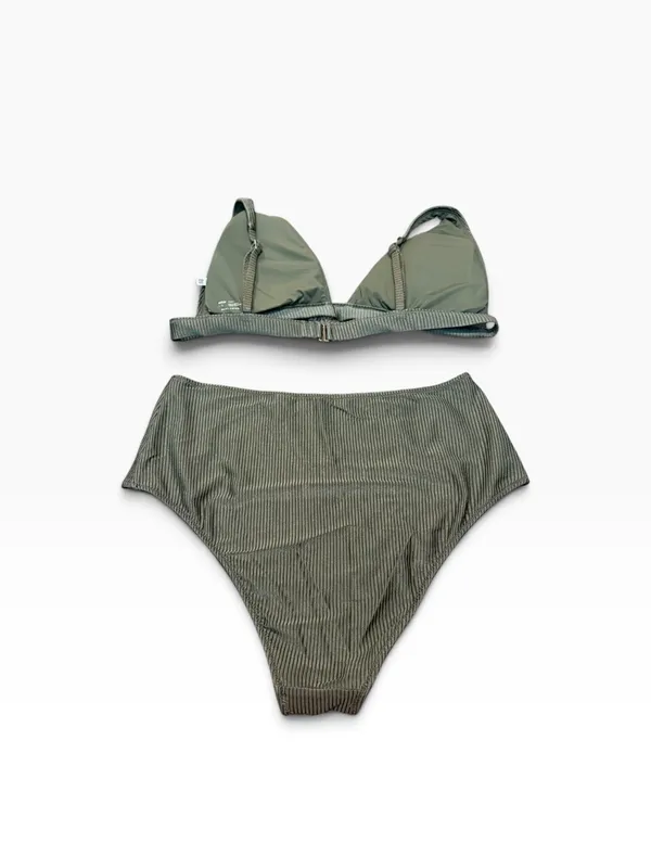 AERIE green shine rib high waisted cheeky bikini - Image 4