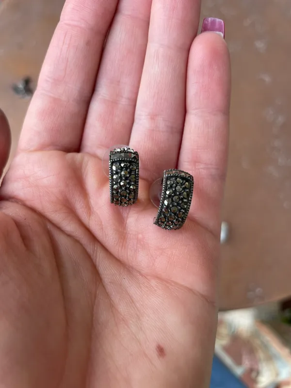 Vintage Sterling silver studded earrings - Image 2