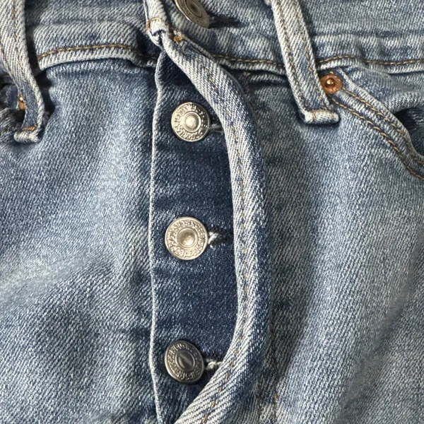 Levi's Wedgie Straight Jeans Button Fly High Rise Blue Denim Womens 27 Casual - Image 4