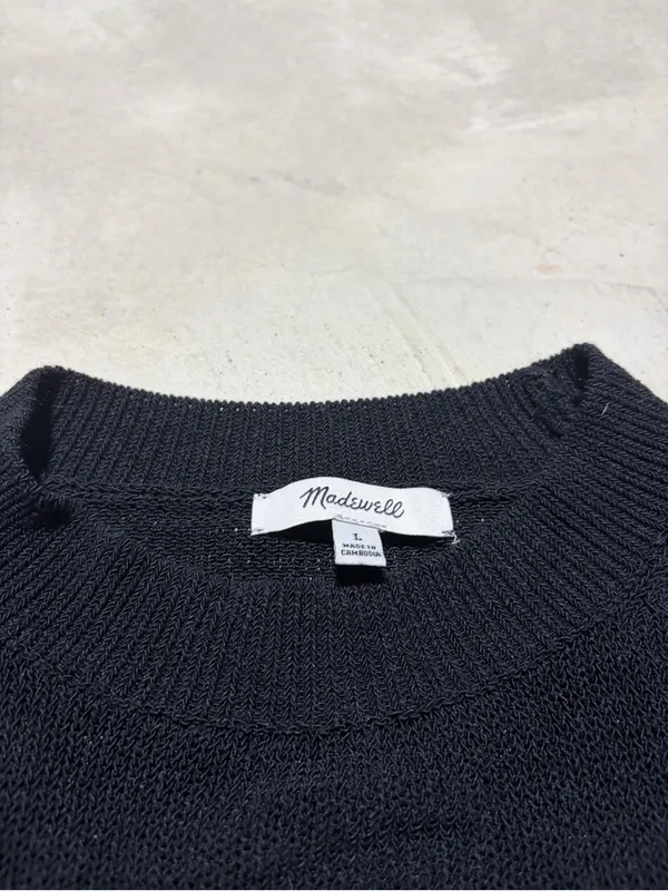 Madewell Black Crewneck Women's Sweater large - Image 3