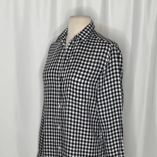GRAYSON The Hero Black White Gingham Button Front Shirt Blouse Size 02 Small - Image 6