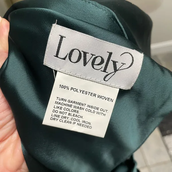 NWT Lovely LB025 twist halter lux charmeuse maxi Dress Evergreen Sz XL $231‎ - Image 8