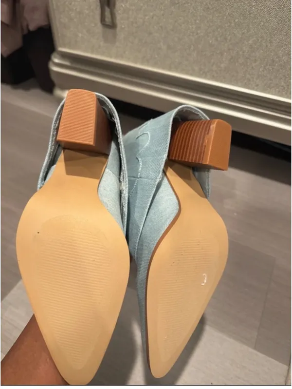 PrettyLittleThing Light Blue Denim Western Ankle Boots - Image 4