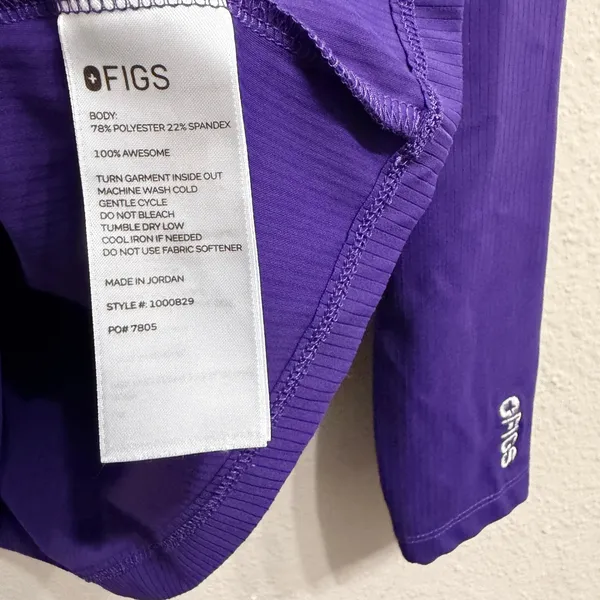 Figs Palmer Ribbed Long-Sleeve Underscrub purple Dark Purple Size Medium - Image 7