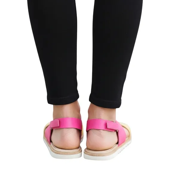 SOREL Pink Cut Out Ella Ii Round Toe Leather Slingback Sandals, US6.5 - Image 3