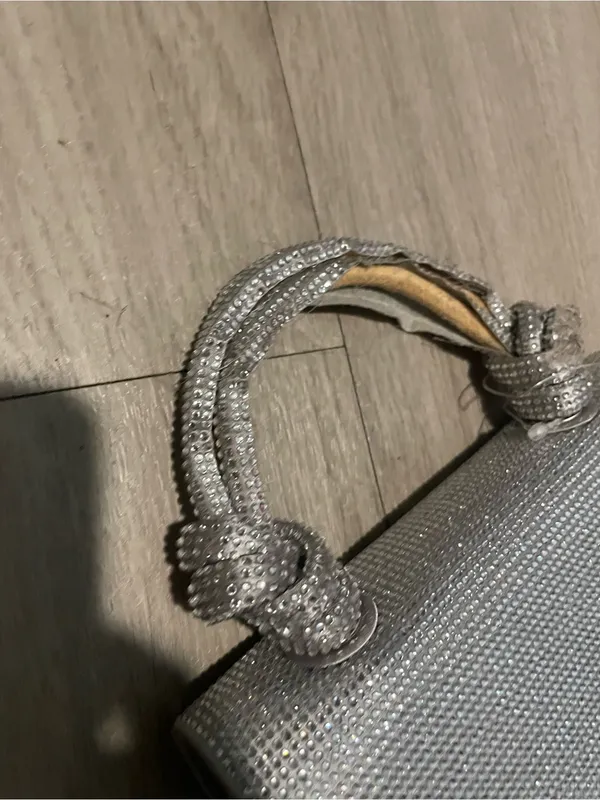 Zara Silver Crystal Mini Top-Handle Bag - Image 2