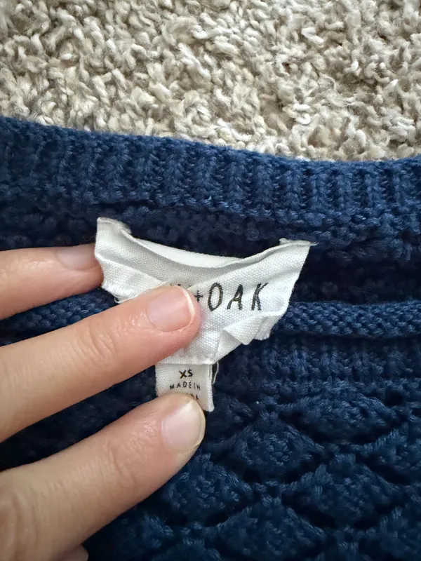 Navy Blue Cropped Sweater  - Image 3