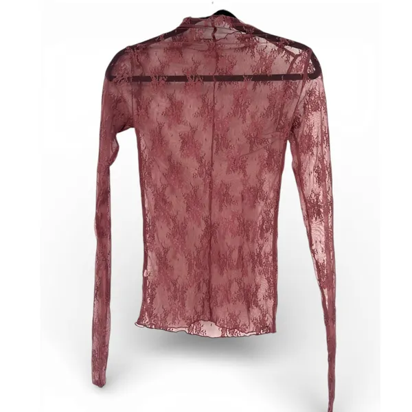 Free People Lady Lux Layering Top S Lace Intimately Lingerie Mauve Sheer - Image 4