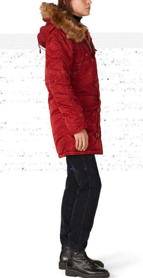 Alpha industries Sz Small Red Faux Fur Hood N-3B Waterproof Winter Parka jacket - Image 2