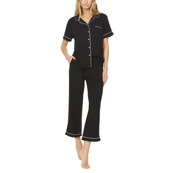 NEW Flora By Flora Nikrooz Womens Annie Notch Pajama Shirt Top T90416 Black XL - Image 6