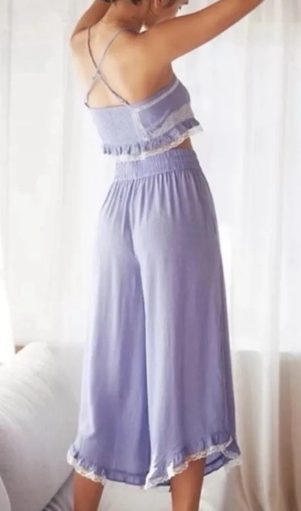 Anthropologie Periwinkle Lace Trim L - Image 2