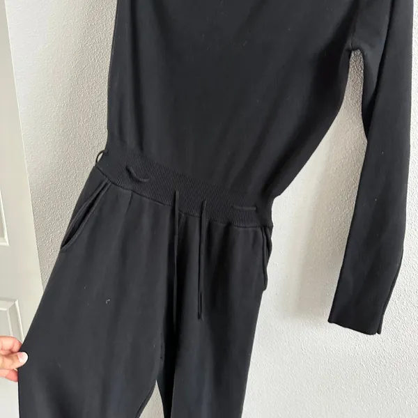 All The Ways Black Bodysuit Jumpsuit One shoulder Long Sleeve Size M - Image 3