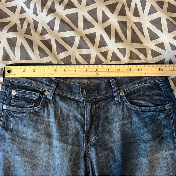 7 For All Mankind Dojo Lightweight Stretch Dark Wash Denim Crop Capri‎ Jean 28 - Image 12