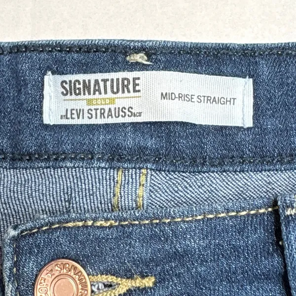 Signature by Levi Strauss Gold‎ Label Womens Mid-Rise Straight Jeans Size 12S - Image 7