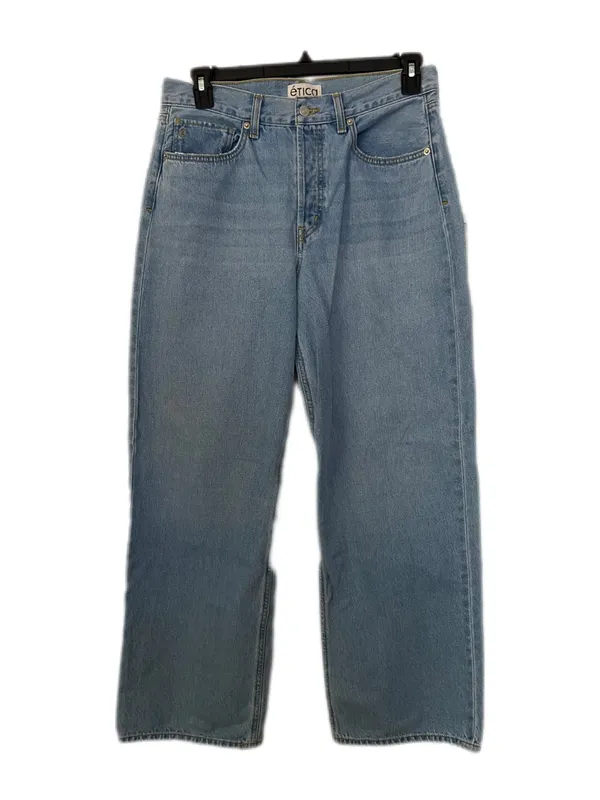 Etica Light Blue 100% Cotton High Waisted Button Fly Wide-Leg Jeans - Image 2