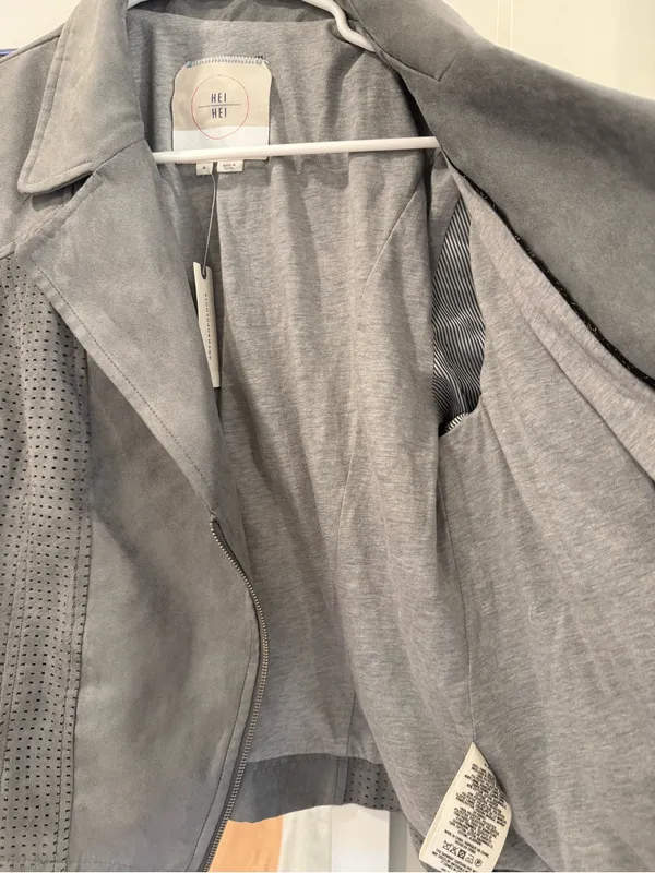Vegan Suede Moto Jacket Hei Hei Anthropologie Size Medium - Image 10