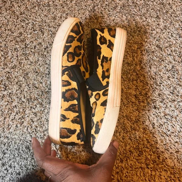 J.Crew Leopard Print Pony Hair Slip On Sneakers Casual Shoes Size‎ 7 - Image 4