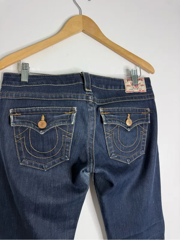 True Religion Billie Low Rise Bootcut Jeans Size 29 Dark Wash Made in USA - Image 3