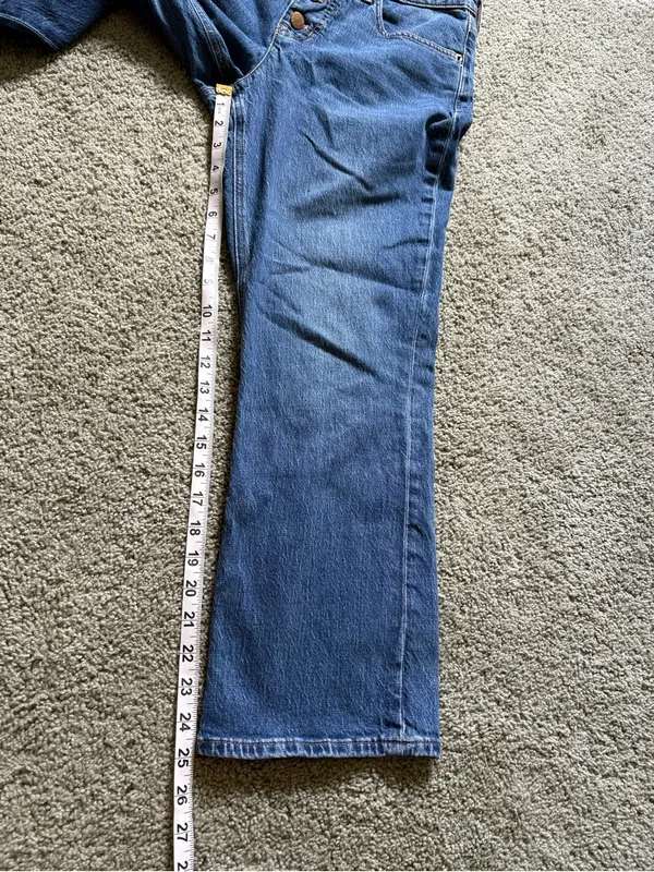 J. Crew Mid Rise Flare Crop Jeans Womens Size 29 Button Fly Cotton Stretch Denim - Image 5