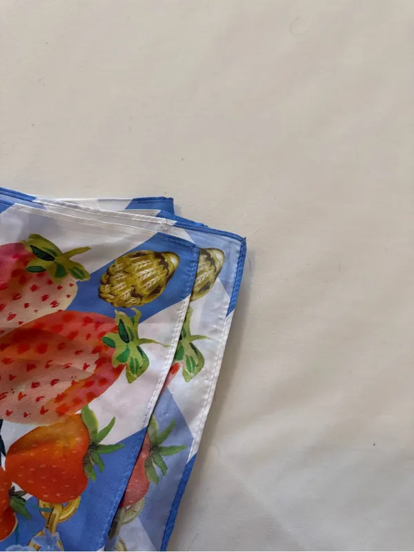 KURT GEIGER LONDON | striped Strawberry Print Silk Scarf - Image 4