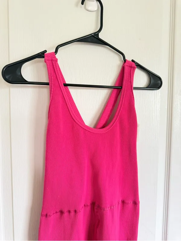 Free People Movement NEW Free Throw Onesie in Hot Pink - Image 3