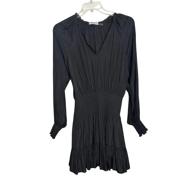 Ramy Brook Scotty Long Sleeve Mini Dress in Black Sz. M - Image 2